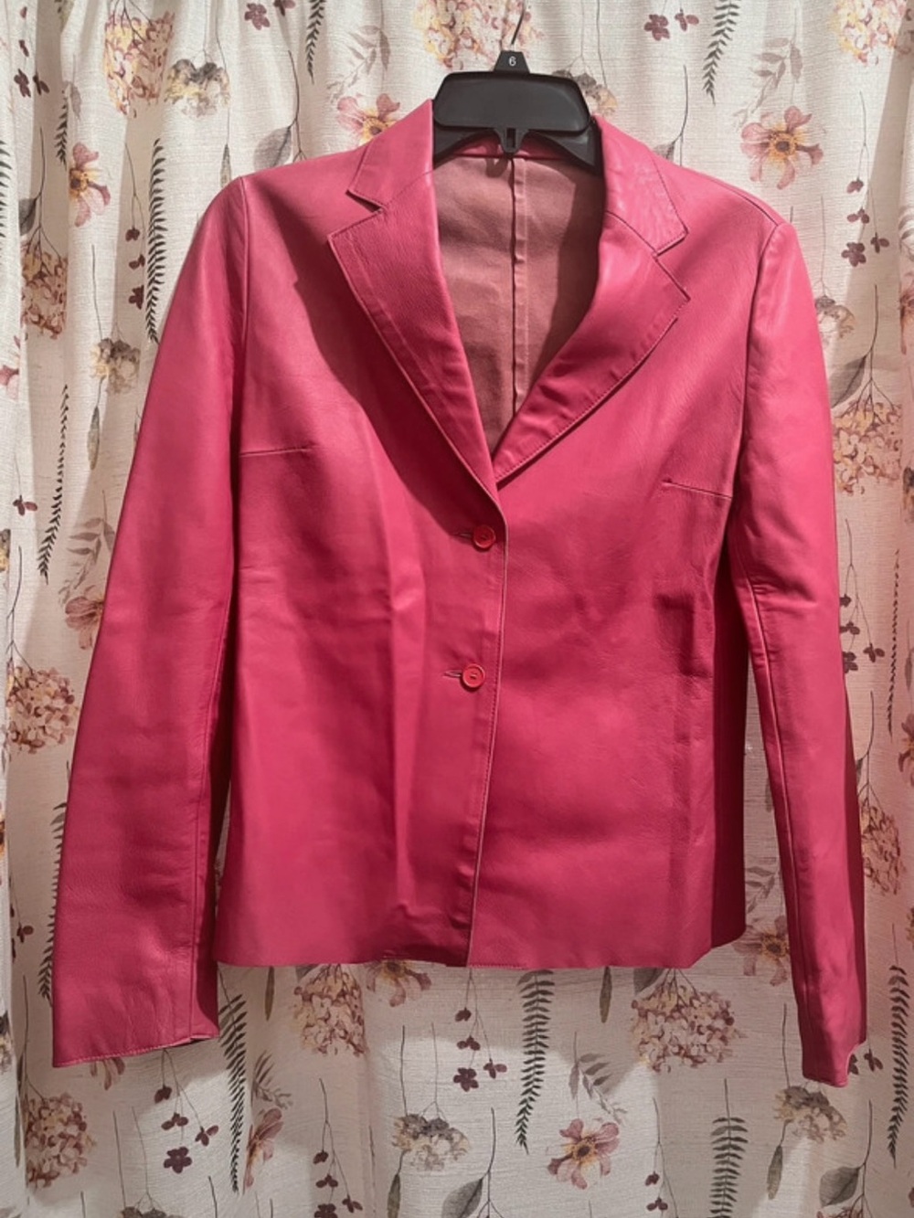 Vintage Pink Leather Blazer